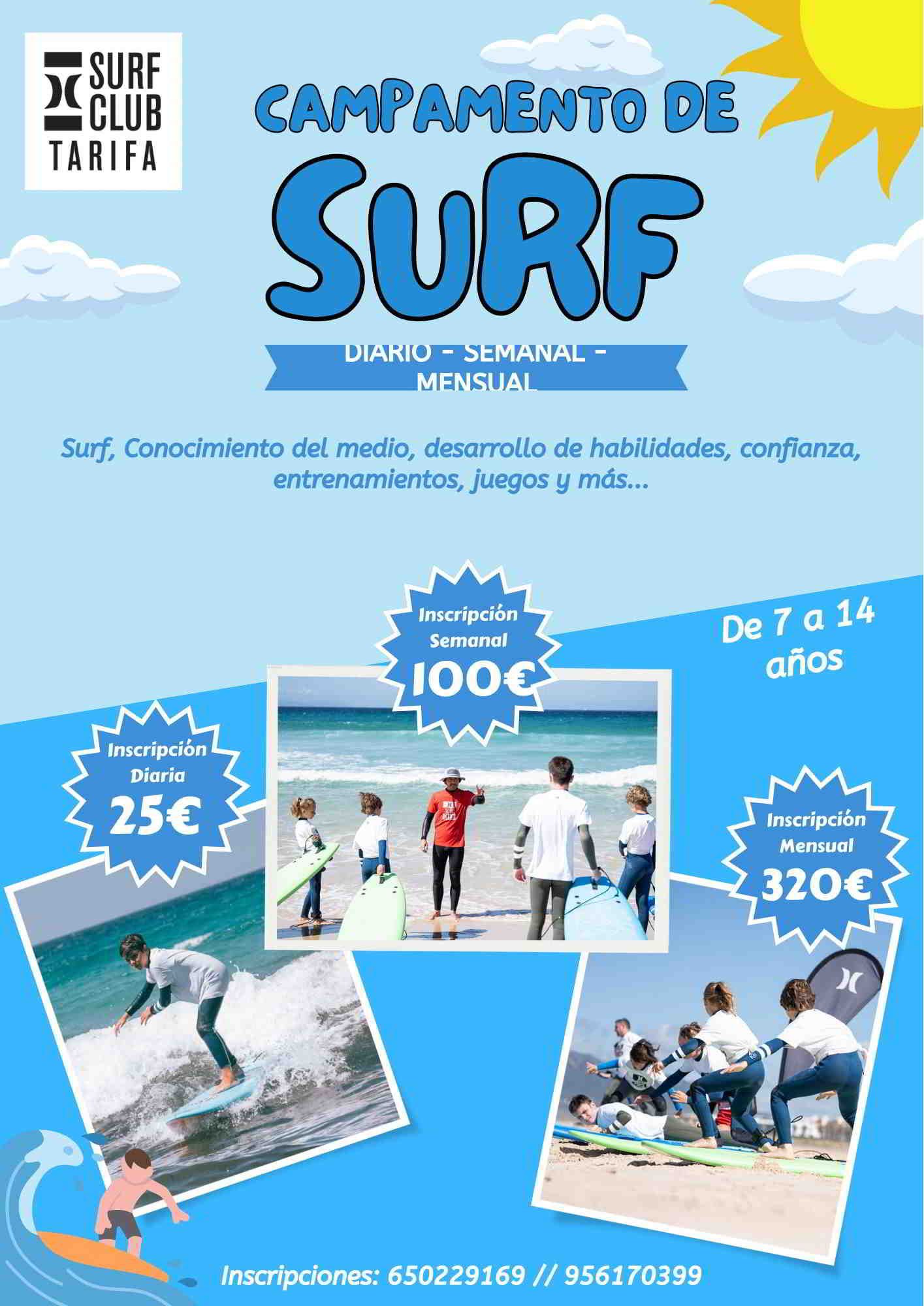 campamento surf tarifa